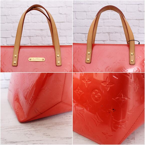 Louis Vuitton Bellevue PM Red Vernis Satchel Shoulder Tote Purse A4801 - Picture 6 of 12